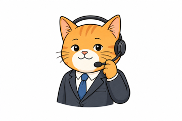 Котик-менеджер в гарнитуре готов проконсультировать